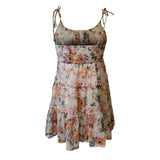 여성용 플로럴 스파게티 스트랩 여름 캐주얼 드레스 보헤미안 스타일 비치 드레스 패션 섹시 데일리 웨어 숏 스커트 로파 드 무헤르 