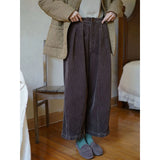 Getadme corduroy Large size Loose Solid color High Waist harem Women Autumn Winter vintage Fashion All-match trend Appear thin Straight