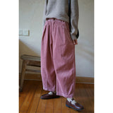 Getadme corduroy Large size Loose Solid color High Waist harem Women Autumn Winter vintage Fashion All-match trend Appear thin Straight