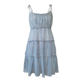 여성용 플로럴 스파게티 스트랩 여름 캐주얼 드레스 보헤미안 스타일 비치 드레스 패션 섹시 데일리 웨어 숏 스커트 로파 드 무헤르 