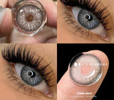 GETADME -Lente de Contato Natural Colorida para Olhos, Pupilas Cinzentas, Contatos Olhos Azuis, Maquiagem Beleza Anual, Contatos Olhos Verdes, 2Pcs