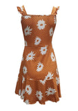 GETADME-2025 Cross border New European and American Summer Printed Strap Dress Flower Dress Strap Dress Women