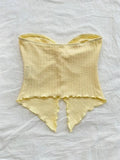 Getadme Twist Knot Cropped Tube Top for Women Summer Y2K Clothes Sexy Off the Shoulder Slit Crop Top