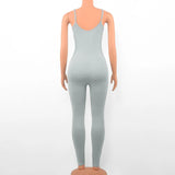 블랙 섹시 점프수트 여성 여름 민소매 롬퍼 스파게티 스트랩 백리스 캐주얼 바디콘 스키니 스포츠 패션 스트리트웨어 