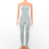 블랙 섹시 점프수트 여성 여름 민소매 롬퍼 스파게티 스트랩 백리스 캐주얼 바디콘 스키니 스포츠 패션 스트리트웨어 