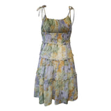 여성용 플로럴 스파게티 스트랩 여름 캐주얼 드레스 보헤미안 스타일 비치 드레스 패션 섹시 데일리 웨어 숏 스커트 로파 드 무헤르 