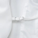 GETADME-Sexy Backless Blazers Coat Women White Lapel Hidden Buckle Long Sleeve Pocket Coats Female 2025 Summer Lady Outwear