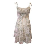 여성용 플로럴 스파게티 스트랩 여름 캐주얼 드레스 보헤미안 스타일 비치 드레스 패션 섹시 데일리 웨어 숏 스커트 로파 드 무헤르 