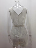 Women's Casual V-neck Monochromatic Jumpsuit, Five-Point Shorts, European and American, Summer, New, 2024