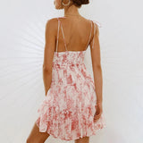 여성용 플로럴 스파게티 스트랩 여름 캐주얼 드레스 보헤미안 스타일 비치 드레스 패션 섹시 데일리 웨어 숏 스커트 로파 드 무헤르 