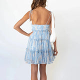 여성용 플로럴 스파게티 스트랩 여름 캐주얼 드레스 보헤미안 스타일 비치 드레스 패션 섹시 데일리 웨어 숏 스커트 로파 드 무헤르 