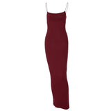 GETADME-Nsangu 2025 Autumn Winter Women Solid White Black Strap Midi Dress Bodycon Sexy Streetwear Party Club Elegant Fashion Clothes