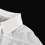 GETADME-Bornladies Autumn Women's Fashionable Loose Collared Shirt Office Lady Solid Color Versatile Flare sleeve Top Long Sleeved Shirt - Pink / S