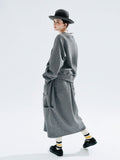 GETADME imakokoni Autumn 2025 new original design Air layer pinched grey skirt loose 234284
