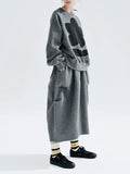 GETADME imakokoni Autumn 2025 new original design Air layer pinched grey skirt loose 234284