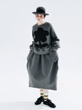 GETADME imakokoni Autumn 2025 new original design Air layer pinched grey skirt loose 234284