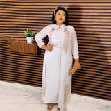 GETADME 고품질 아프리카 드레스 투피스 드레스 여성용 우아한 드레스 라인스톤 장식 롱 드레스