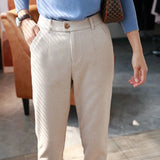 Getadme Woolen Pants Women's Harem Pencil Pants Autumn Winter High Waisted Casual Suit Pants Office Lady Women Trousers