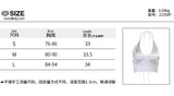 Sexy Halter Lace-up Camis White Satin Sleeveless V-neck Cropped Tops Y2K Summer Clothing E-girl Backless Top Women Streetwear