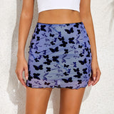 Women's Mini Skirt Korean Style Kawaii Ruffle Hem High Waist Short Straight Skirt Sexy Harajuku Y2K Aesthetic Vintage Streetwear