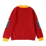 Harajuku Fashion Knitted Women  Oversized Cosmic Monster Embroidery   Coat Casual Loose Outwear Pullover Sweater