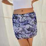 Women's Mini Skirt Korean Style Kawaii Ruffle Hem High Waist Short Straight Skirt Sexy Harajuku Y2K Aesthetic Vintage Streetwear