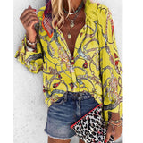 Getadme- 5XL Plus Size Tops Autumn Spring Womens Blouses New Floral Printed Stand Collar Long Sleeve Shirts Casual Chiffon Blouse Blusas