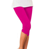 New Women's Plus Size S-XXXL Summer Slim Waist Candy Color Stretch Leggings Capris Fashion Pencil Pants Crops For Female