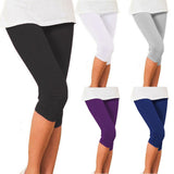 New Women's Plus Size S-XXXL Summer Slim Waist Candy Color Stretch Leggings Capris Fashion Pencil Pants Crops For Female