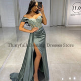 Thinyfull Sexy Prom Evening Dresses Long Off the Shoulder Party Dress  Appliques High Split Cocktail Gown Saudi Arabia Dubai