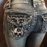 High Waist Women Jeans Fashion Sexy Straight Pants Plus Size Comfortable Jeans Vintage Washable Black Denim Pants Elastic