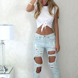 Getadme 2 Summer Knotted Tie Front Crop Tops Women Cropped T Shirt Casual Tanks Camis Casual O Neck Short Sleeve Solid Tees