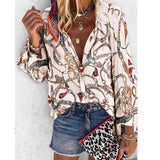 Getadme- 5XL Plus Size Tops Autumn Spring Womens Blouses New Floral Printed Stand Collar Long Sleeve Shirts Casual Chiffon Blouse Blusas