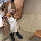 Women Trench Khaki Black Windbreak Autumn Winter Versatile Fashion Long Sleeve Suit Windbreaker Women 2021 Loose Long Coat