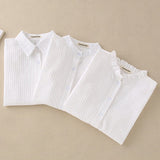 Getadme- Shirt White Blouse =Spring Autumn Blouses Shirts Women Long Sleeve Casual Tops Solid Pocket Blusas
