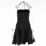 Satin Sexy Mini Dresses  Summer New Fashion Solid Color Sleeveless Women Bodycon Dress Y2K Club Party Dresses for Weddings
