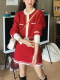 Vintage Knitted Sweater Suits Women 2023 Spring Casual 2 Piece Dress Set Office Lady Elegant Y2k Clothing Korea Fashion Cardigan