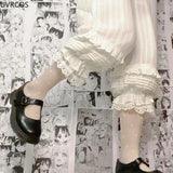 Short de sécurité Getadme style Sweet Lolita japonais pour femme, culotte à volants kawaii en coton, taille élastique, short victorien à nœud mignon