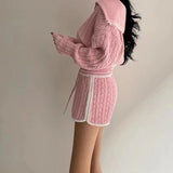 Getadme-Autumn Women tops Pant Sets Sweater Casual Tracksuit 2 piece sets women outfit jerseys knitwears pullovers conjuntos cortos