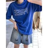 Getadme-Y2K Summer Women Vintage Streetwear Korean Denim Shorts High Waist Knee Length Wide Leg Baggy Cargo Short Pants Harajuku Clothes