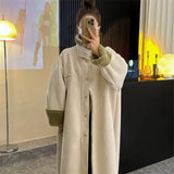 New Extra Large 300 Jin Autumn/Winter New Thickened Women's Long Motorcycle Coat Women's Loose Casual Fur One Piece Coat
