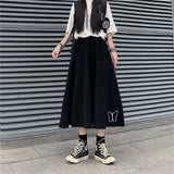 Jupes printemps/automne pour femmes, taille haute, style coréen, vintage foncé, à volants, coupe trapèze, collection étudiante 2022