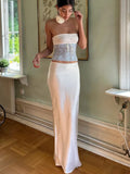 Getadme  Elegant Solid Satin Women'S Skirt Fashion Slim High Waist Maxi Skirts Elegant Simple Slik Casual Female Clothing