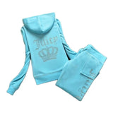 Spring/Fall 2023 Women's Brand Velvet Fabric Velour Tracksuits Suit Women Track Suit Hoodies And Pants Fat Sister Sportswear 3XL