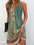 Women's Dresses Summer Fashion Stitching V Neck Loose  Bohemian Vacation Woman Basic sleeveless Vestidos 2023