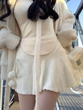 Jupe courte coréenne chaude d'hiver pour femme, en maille élastique, élégante et décontractée, coupe trapèze, style japonais, collection 2024