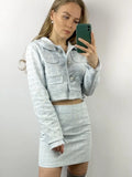 High Quality Female Elegant Skirt Suits 2022 New Autumn Tweed Two Piece Set Women Outfits Crop Top Mini Skirt Set Vetement Femme