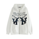 Getadme-Women Hip Hop Streetwear Hoodies Women zip up hoodie Angel Dark Print Jacket Coat Goth Harajuku y2k Clothes
