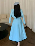 New Spring Korean Sweet Two Piece Set Women Jacket Coat + Long Skirt Suits Small Fragrance Beading 2 Piece Sets Women Outfits