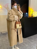New Extra Large 300 Jin Autumn/Winter New Thickened Women's Long Motorcycle Coat Women's Loose Casual Fur One Piece Coat